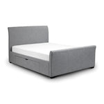 Capri Fabric Bed With Drawers Light Grey 135cm - Rogey