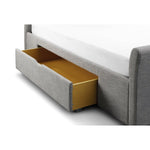 Capri Fabric Bed With Drawers Light Grey 135cm - Rogey