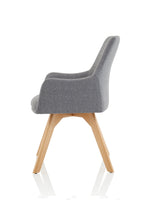 Carmen Grey Fabric Wooden Leg Visitor Chair - Rogey