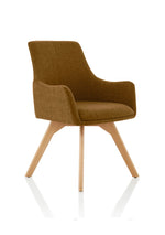 Carmen Grey Fabric Wooden Leg Visitor Chair - Rogey