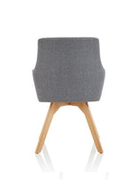 Carmen Grey Fabric Wooden Leg Visitor Chair - Rogey