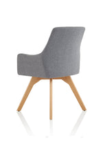 Carmen Grey Fabric Wooden Leg Visitor Chair - Rogey