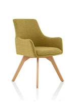 Carmen Grey Fabric Wooden Leg Visitor Chair - Rogey