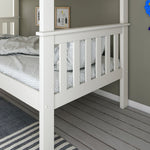 Carra White Bunk Bed Single - Rogey