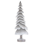 Carved Wood Effect Grey Tall Snowy Tree - Rogey