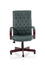 Chesterfield High Back Leather Executive Office Chair with Arms - Rogey