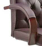 Chesterfield High Back Leather Executive Office Chair with Arms - Rogey