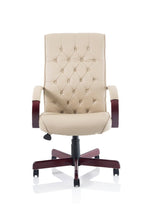 Chesterfield High Back Leather Executive Office Chair with Arms - Rogey