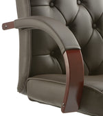 Chesterfield High Back Leather Executive Office Chair with Arms - Rogey