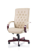 Chesterfield High Back Leather Executive Office Chair with Arms - Rogey