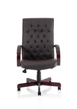 Chesterfield High Back Leather Executive Office Chair with Arms - Rogey