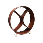 Circle Sculptural Log Storage Natural Rust H116cm W110cm - Rogey