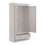 Clermont 2 Door 1 Drawer Wardrobe - Light Grey - Rogey