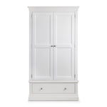 Clermont 2 Door 1 Drawer Wardrobe - Surf White - Rogey