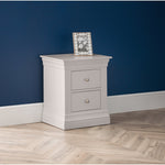 Clermont 2 Drawer Bedside - Light Grey - Rogey