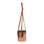 Copper Hanging Planter with Leather Strap D15Cm - Rogey