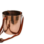 Copper Hanging Planter with Leather Strap D15Cm - Rogey