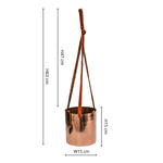 Copper Hanging Planter with Leather Strap D15Cm - Rogey