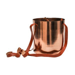 Copper Hanging Planter with Leather Strap D15Cm - Rogey