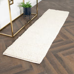 Cream Bubble Runner Wool Rug (60 x 230cm) - Rogey