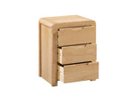 Curve 3 Drawer Bedside - Rogey