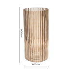 Daphne Ribbed Vase Apricot H23CM D15CM - Rogey