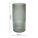 Daphne Ribbed Vase Sage H23CM D15CM - Rogey