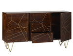 Dark Gold Extra Large Sideboard 3 Drawers And 2 Doors - Rogey