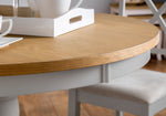 Davenport Oak/Elephant Grey Round Pedestal Table - Rogey