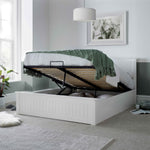 Dawson White Wooden Ottoman Bed Double - Rogey