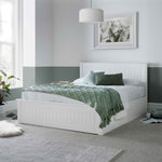 Dawson White Wooden Ottoman Bed Double - Rogey