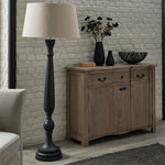 Delaney Grey Droplet Floor Lamp With Linen Shade - Rogey