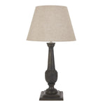 Delaney Grey Goblet Candlestick Lamp With Linen Shade - Rogey