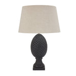 Delaney Grey Pineapple Lamp With Linen Shade - Rogey