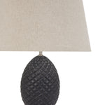 Delaney Grey Pineapple Lamp With Linen Shade - Rogey