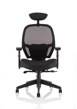 Denver High Mesh Back Black Task Operator Office Chair with Arms - Rogey