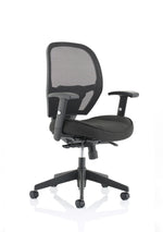 Denver High Mesh Back Black Task Operator Office Chair with Arms - Rogey