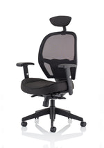 Denver High Mesh Back Black Task Operator Office Chair with Arms - Rogey