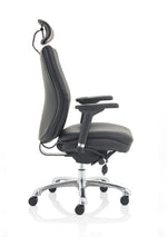 Domino High Back Black Posture Chair with Arms and Headrest - Rogey