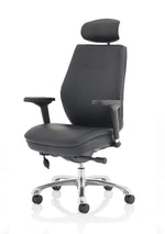 Domino High Back Black Posture Chair with Arms and Headrest - Rogey