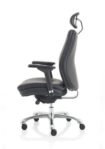 Domino High Back Black Posture Chair with Arms and Headrest - Rogey