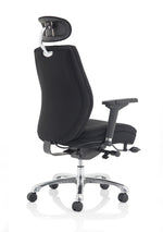 Domino High Back Black Posture Chair with Arms and Headrest - Rogey