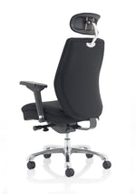 Domino High Back Black Posture Chair with Arms and Headrest - Rogey