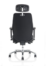 Domino High Back Black Posture Chair with Arms and Headrest - Rogey