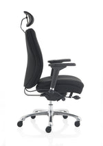 Domino High Back Black Posture Chair with Arms and Headrest - Rogey