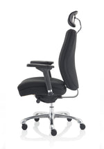 Domino High Back Black Posture Chair with Arms and Headrest - Rogey