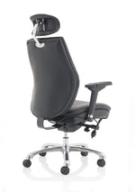 Domino High Back Black Posture Chair with Arms and Headrest - Rogey