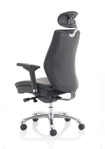 Domino High Back Black Posture Chair with Arms and Headrest - Rogey