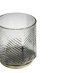 Elm Embossed Candle Holder Clear Grey H20cm - Rogey