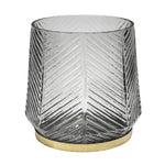 Elm Embossed Candle Holder Clear Grey H20cm - Rogey